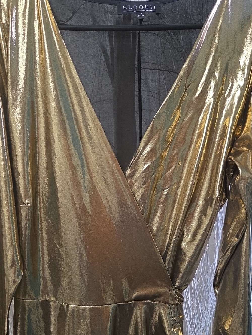 Eloquii Metallic Gold Maxi Dress